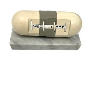 Perpetual Desk Calendar Vintage Medical Advertising Capsule Marble Base